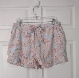 Cynthia Rowley Sleepwear Floral Print Drawstring Pajama Sleep Shorts Size L